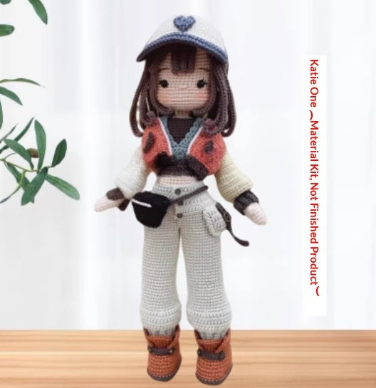 Dress-Up Girl Ornament Kit Hand-Knitted Doll Yarn Crochet DIY Cute Large Doll Craft Project - LJ Enterprise